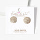 18K Gold Dipped 11mm CZ Pave Round Statement Post Stud Earrings