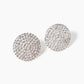 18K Gold Dipped 11mm CZ Pave Round Statement Post Stud Earrings
