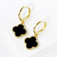 18K Gold Dipped 11mm Quatrefoil Drop 10mm Huggie Hoop Earrings