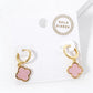 18K Gold Dipped 11mm Quatrefoil Drop 10mm Huggie Hoop Earrings