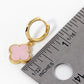 18K Gold Dipped 11mm Quatrefoil Drop 10mm Huggie Hoop Earrings