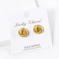 18K Gold Dipped 11mm Textured Brass Love Knot Stud Earrings