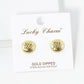 18K Gold Dipped 12mm Animal Pattern Textured Button Stud Earrings