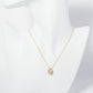 18K Gold Dipped 12mm Bezel Set CZ Oval Pendant Necklace