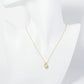 18K Gold Dipped 12mm Bezel Set CZ Teardrop Pendant Necklace