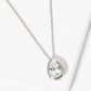 18K Gold Dipped 12mm Bezel Set CZ Teardrop Pendant Necklace