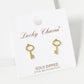 18K Gold Dipped 12mm Brass Key Sterling Silver Post Stud Earrings