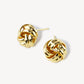 White Gold Dipped 12mm Brass Love Knot Stud Earrings