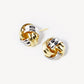 White Gold Dipped 12mm Brass Love Knot Stud Earrings