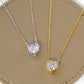 18K Gold Dipped 12mm CZ Stone Heart Pendant Necklace