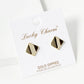 18K Gold Dipped 12mm Curved Brass Rhombus Sterling Silver Post Stud Earrings