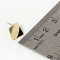 18K Gold Dipped 12mm Curved Brass Rhombus Sterling Silver Post Stud Earrings