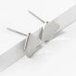 18K Gold Dipped 12mm Curved Brass Rhombus Sterling Silver Post Stud Earrings