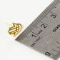 18K Gold Dipped 12mm Filigree Brass Hamsa Sterling Silver Post Stud Earrings