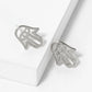 18K Gold Dipped 12mm Filigree Brass Hamsa Sterling Silver Post Stud Earrings