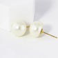 18K Gold Dipped 12mm Pearl Button Stud Earrings