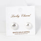 18K Gold Dipped 12mm Pearl Button Stud Earrings