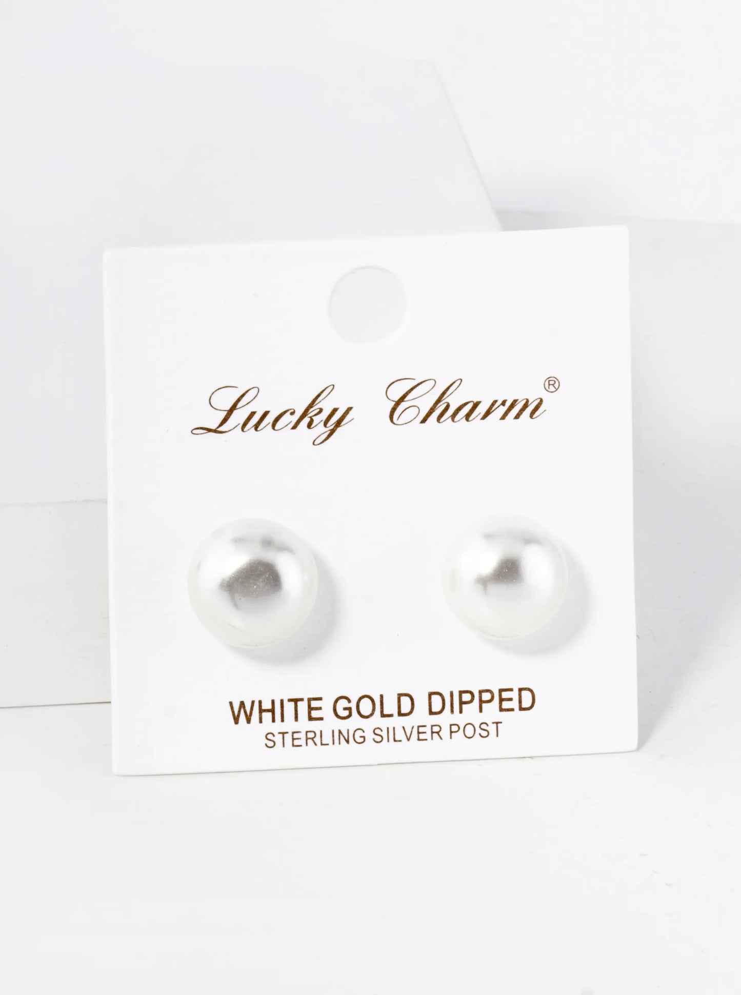 18K Gold Dipped 12mm Pearl Button Stud Earrings