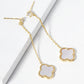 18K Gold Dipped 12mm Quatrefoil Chain Drop Dangle Post Earrings