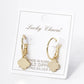 18K Gold Dipped 12mm Quatrefoil Drop 20mm Leverback Hoop Earrings