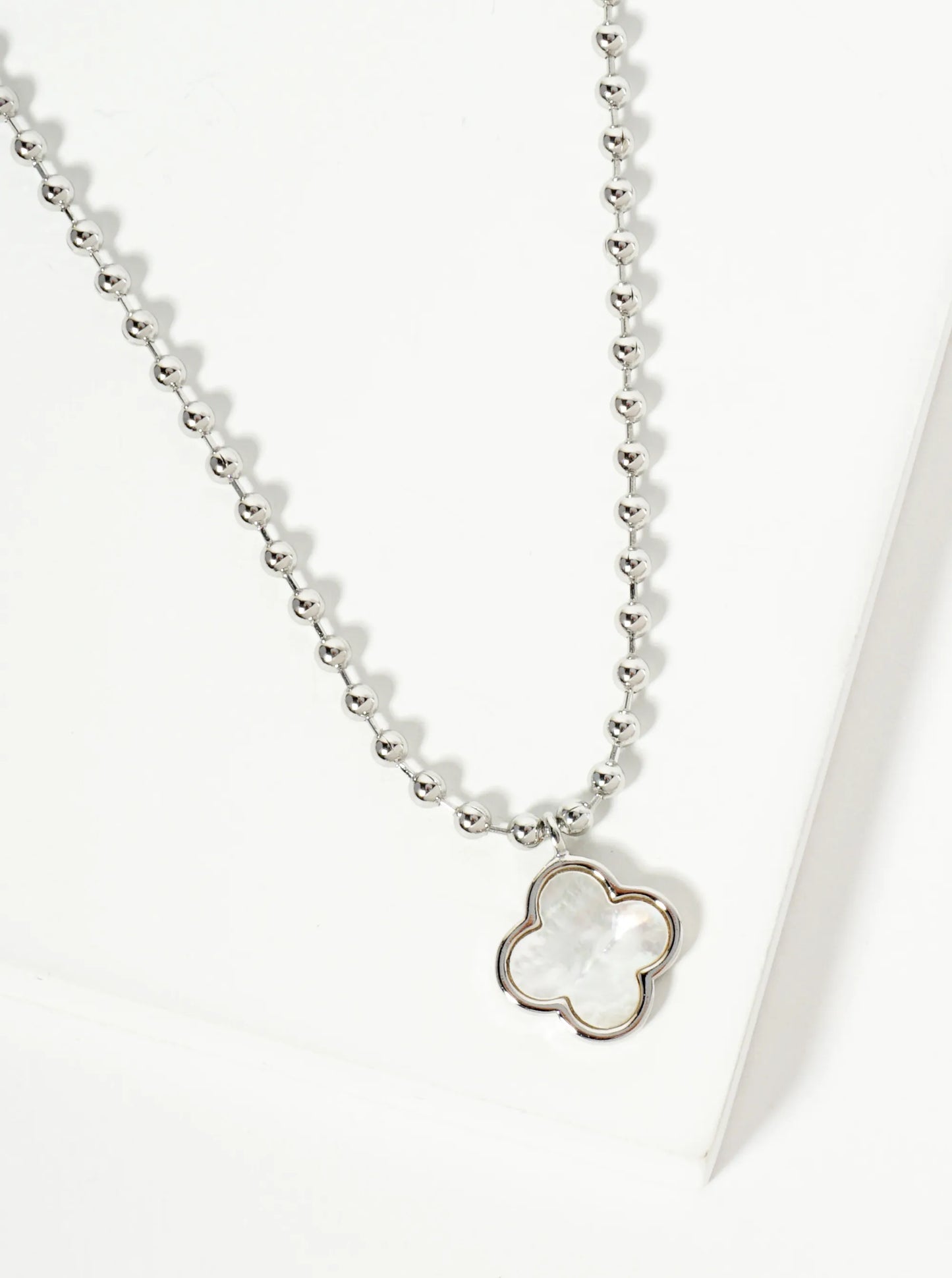 18K Gold Dipped 12mm Quatrefoil Pendant Ball Chain Necklace