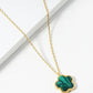 18K Gold Dipped 12mm Semi-Precious Flower Pendant Necklace