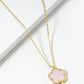 18K Gold Dipped 12mm Semi-Precious Flower Pendant Necklace