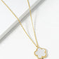 18K Gold Dipped 12mm Semi-Precious Flower Pendant Necklace