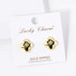 18K Gold Dipped 13mm Brass Puffy Quatrefoil Stud Earrings
