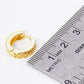 18K Gold Dipped 13mm Filigree Brass Huggie Hoop Earrings
