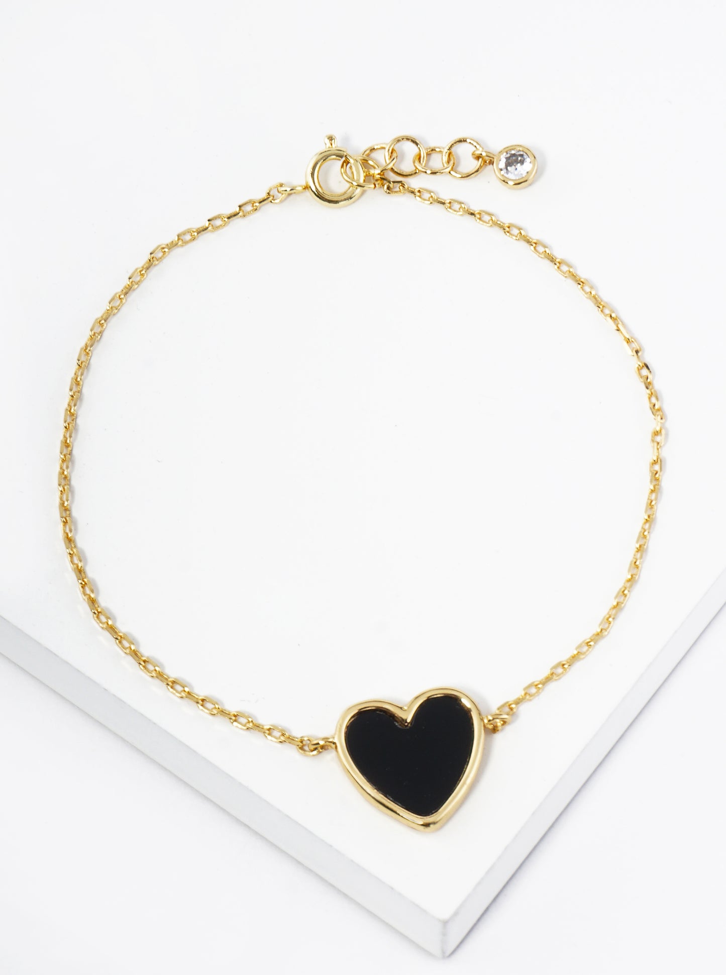 18K Gold Dipped 13mm Heart Chain Bracelet