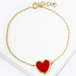 18K Gold Dipped 13mm Heart Chain Bracelet