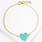 18K Gold Dipped 13mm Heart Chain Bracelet