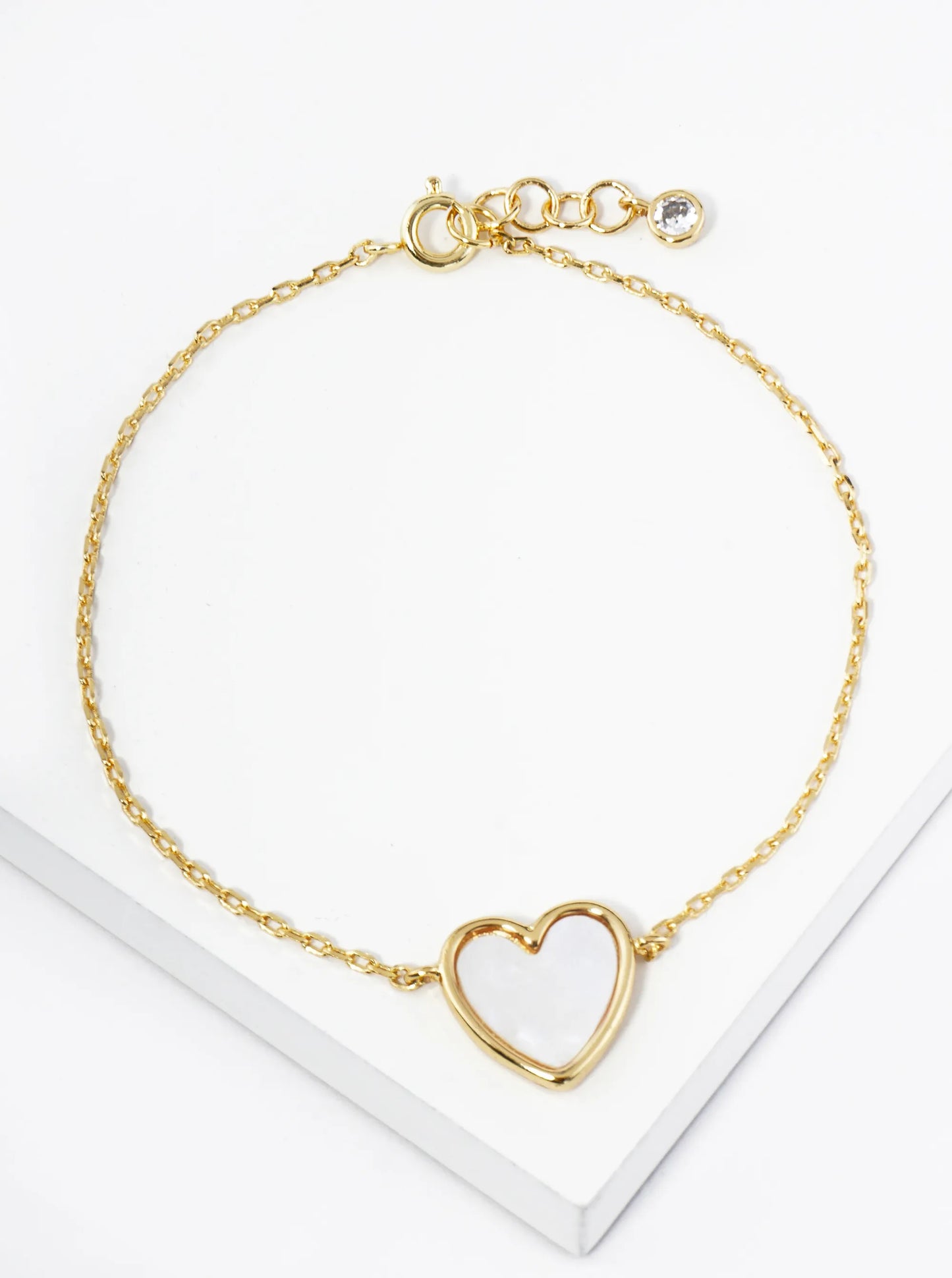 18K Gold Dipped 13mm Heart Chain Bracelet