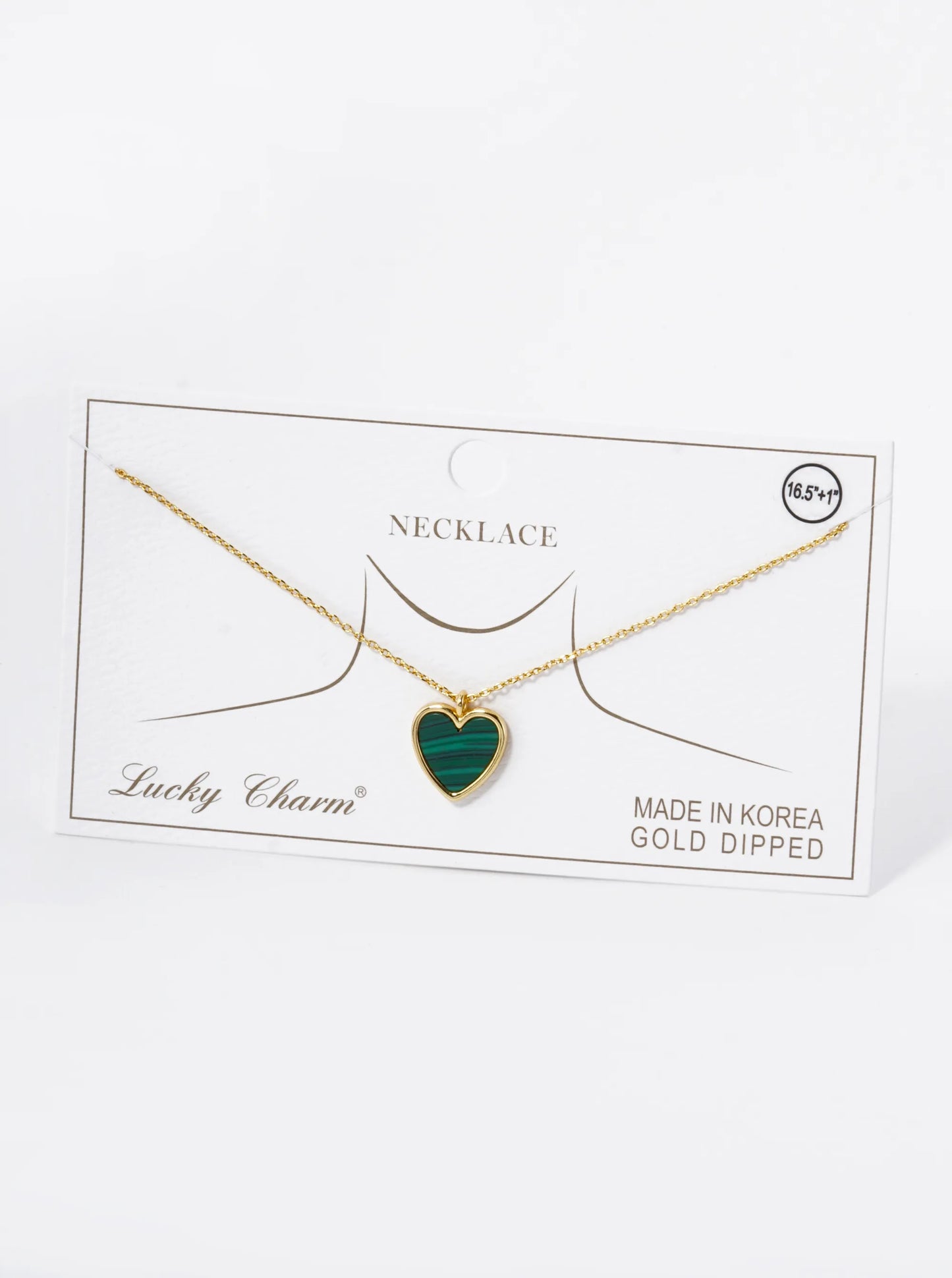 18K Gold Dipped 13mm Heart Pendant Necklace