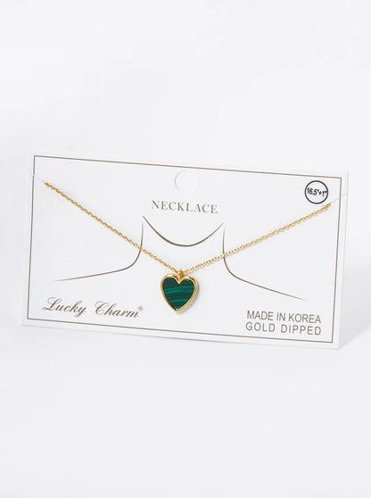 18K Gold Dipped 13mm Heart Pendant Necklace