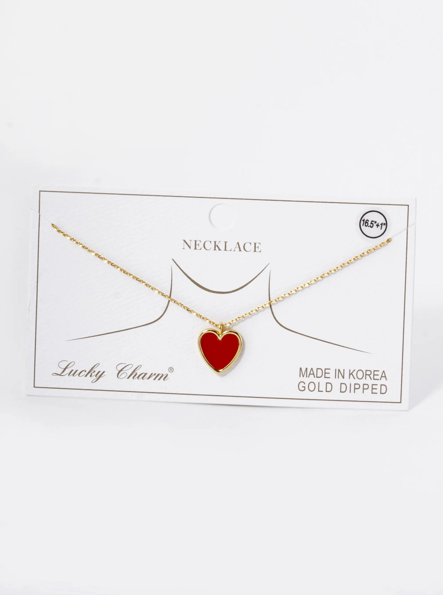 18K Gold Dipped 13mm Heart Pendant Necklace