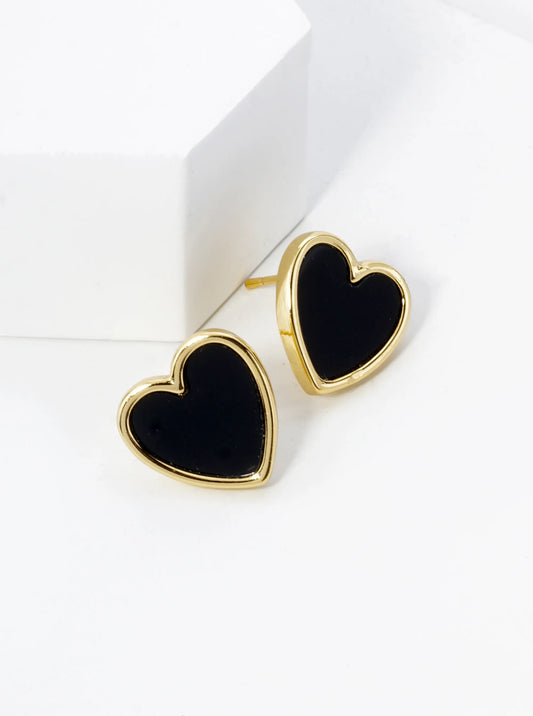 18K Gold Dipped 13mm Heart Stud Earrings