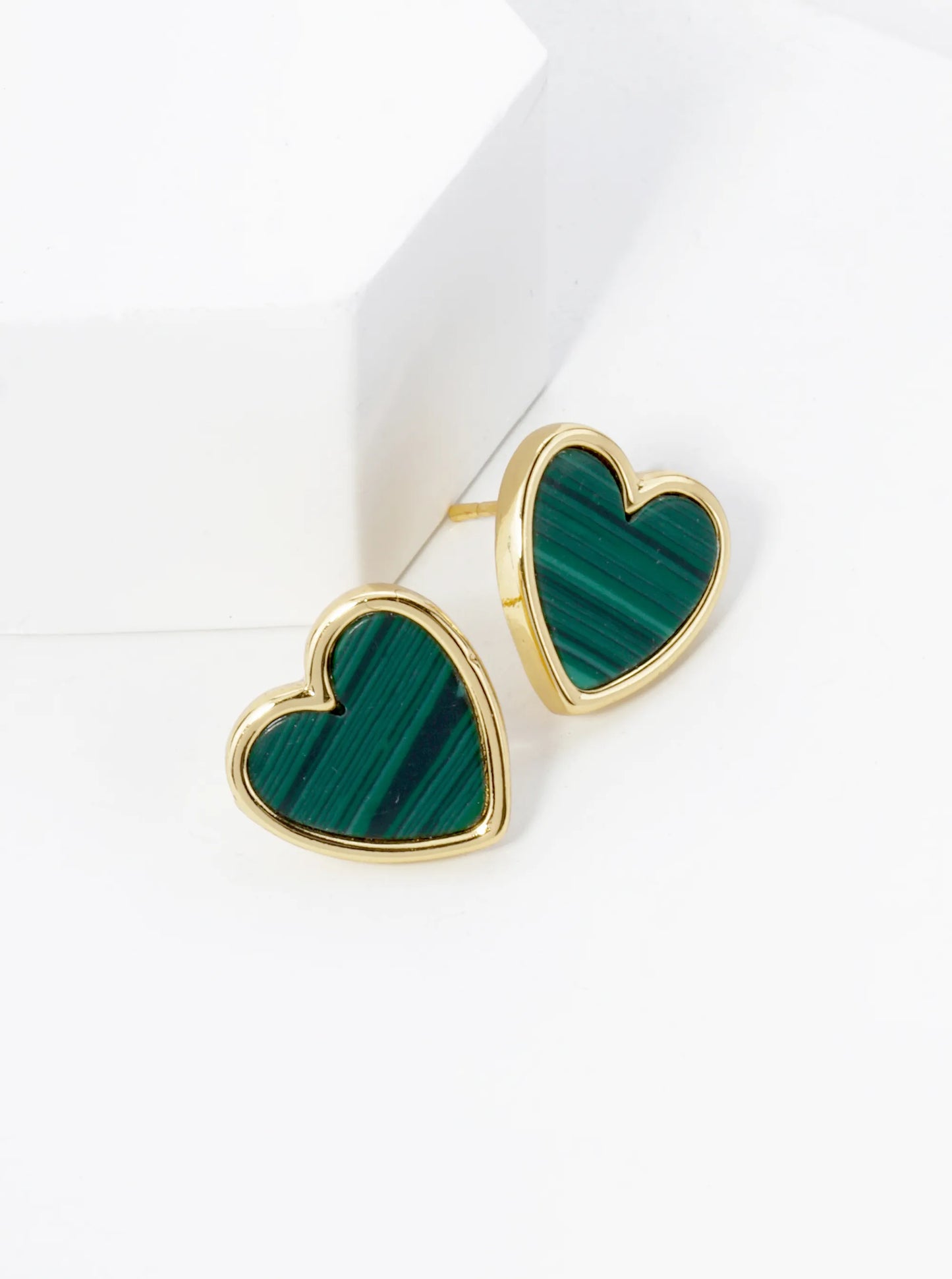 18K Gold Dipped 13mm Heart Stud Earrings