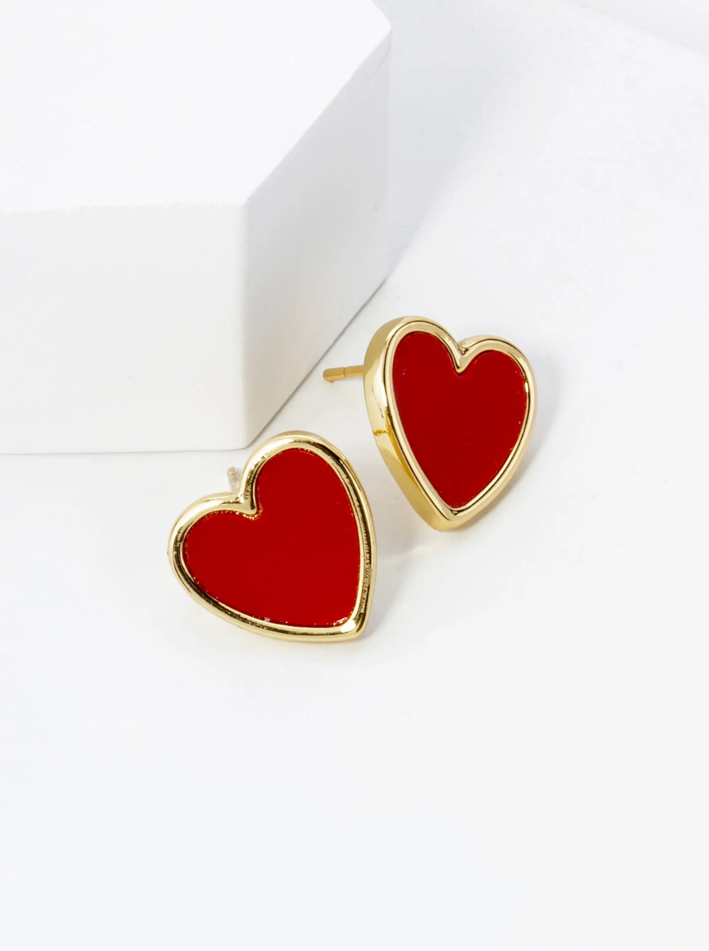 18K Gold Dipped 13mm Heart Stud Earrings