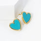 18K Gold Dipped 13mm Heart Stud Earrings