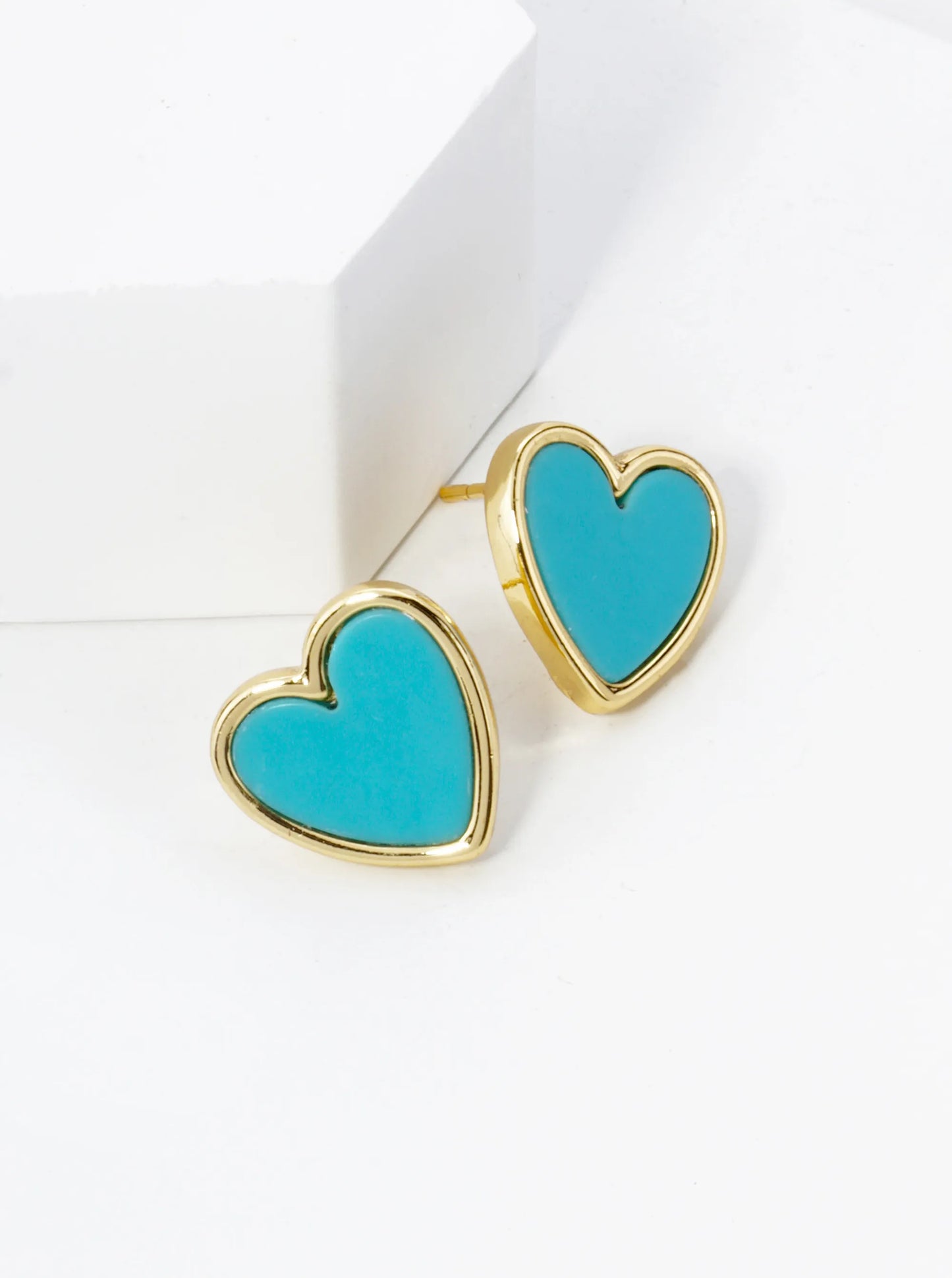 18K Gold Dipped 13mm Heart Stud Earrings