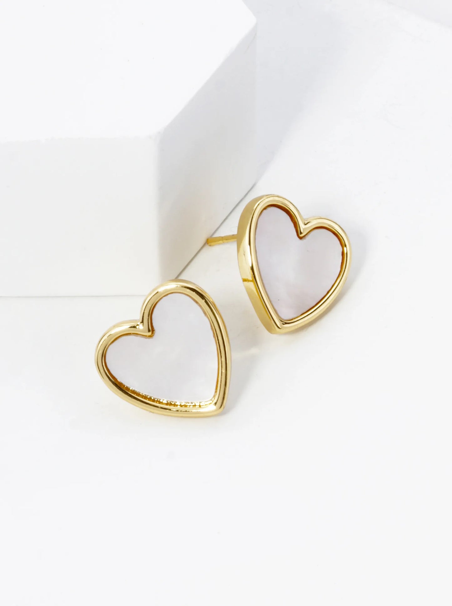18K Gold Dipped 13mm Heart Stud Earrings