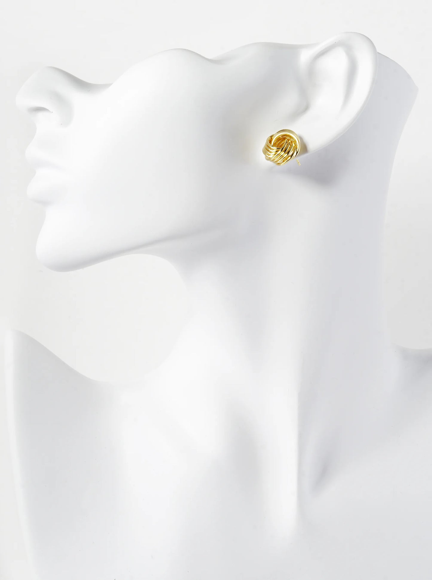 18K Gold Dipped 13mm Love Knot Stud Earrings