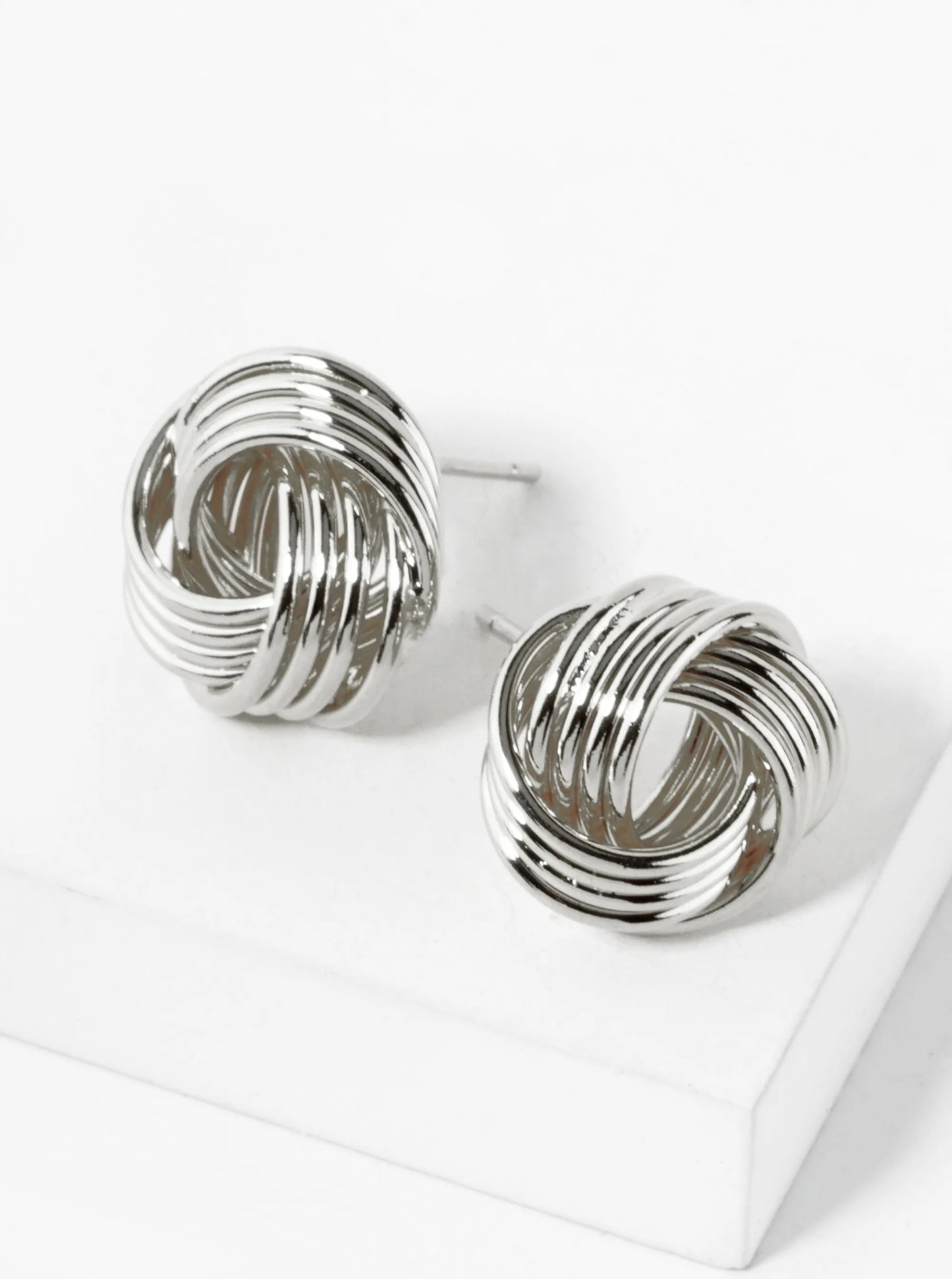 18K Gold Dipped 13mm Love Knot Stud Earrings