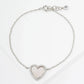18K Gold Dipped 13mm Pave Set Cubic Zirconia Heart Chain Bracelet
