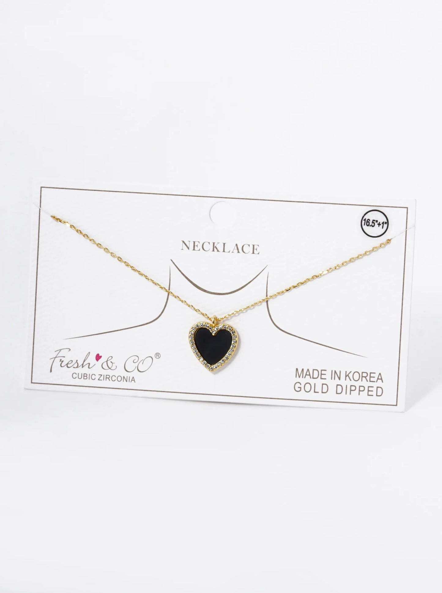 18K Gold Dipped 13mm Pave Set Cubic Zirconia Heart Pendant Necklace