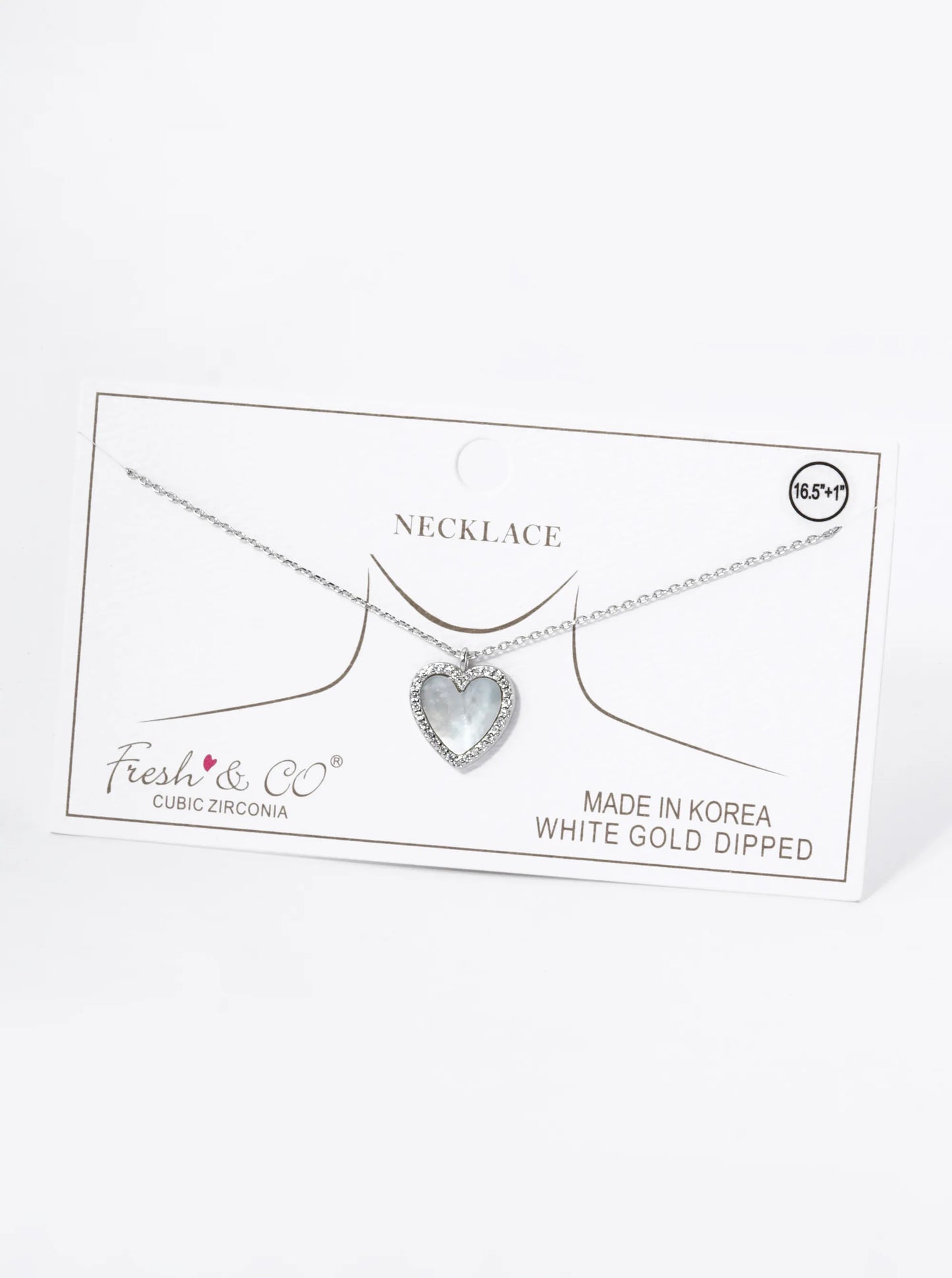 18K Gold Dipped 13mm Pave Set Cubic Zirconia Heart Pendant Necklace