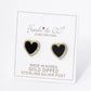 18K Gold Dipped 13mm Pave Set Cubic Zirconia Heart Stud Earrings