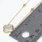18K Gold Dipped 13mm Quatrefoil Pendant CZ Stone Chain Necklace